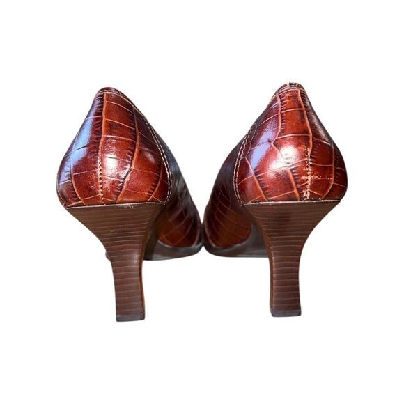 Alfani Step N Flex Brown Leather Square Toe Loafer Style Heel Women's Sz 10M NEW - Picture 5 of 11